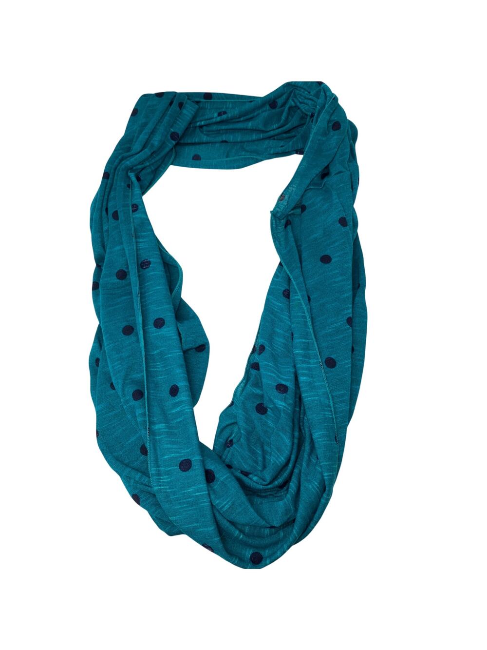 Old Navy Infinity Thin Scarf Teal Blue Navy Polka Dot One Size